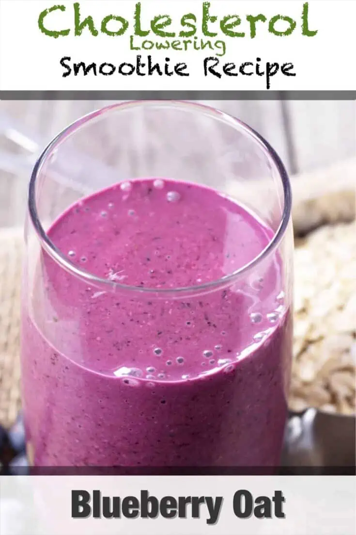 cholesterol lowering blueberry oat smoothie recipe pin