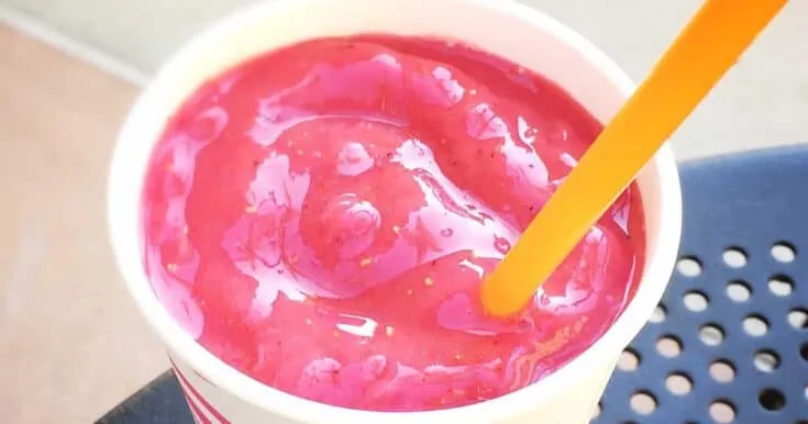 Jamba Juice Secret Menu Blue Gummy Bear Smoothie 7 Jamba Juice Secret Menu Blue Gummy Bear smoothie in a glass, at the store.