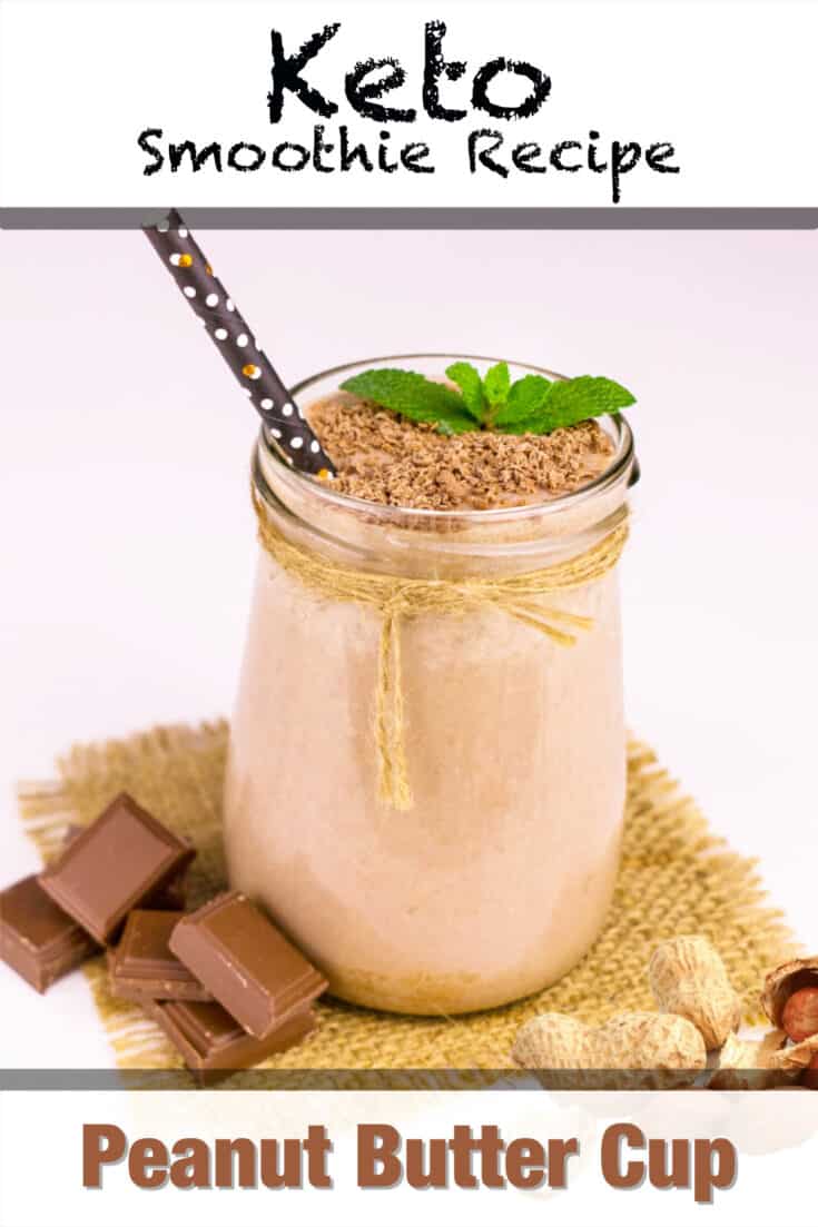keto peanut butter cup smoothie recipe pin