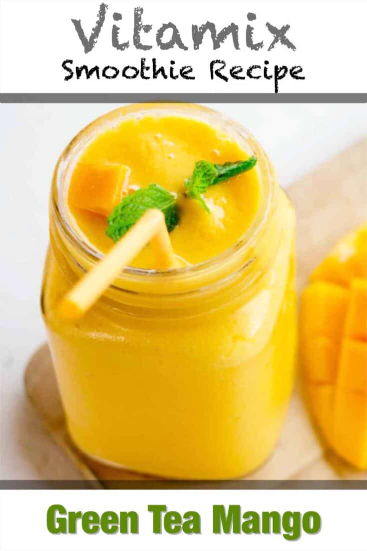 vitamix green tea mango smoothie recipe pin
