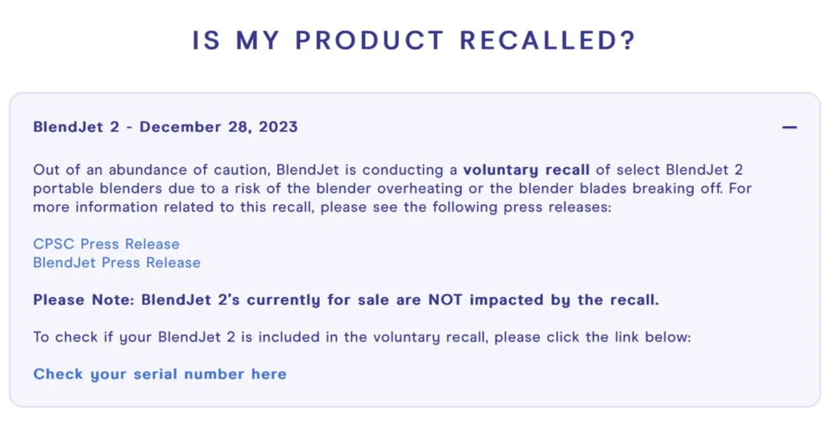 BlendJet Blender Recall: What You Need to Know 3 BlendJet Recall Process