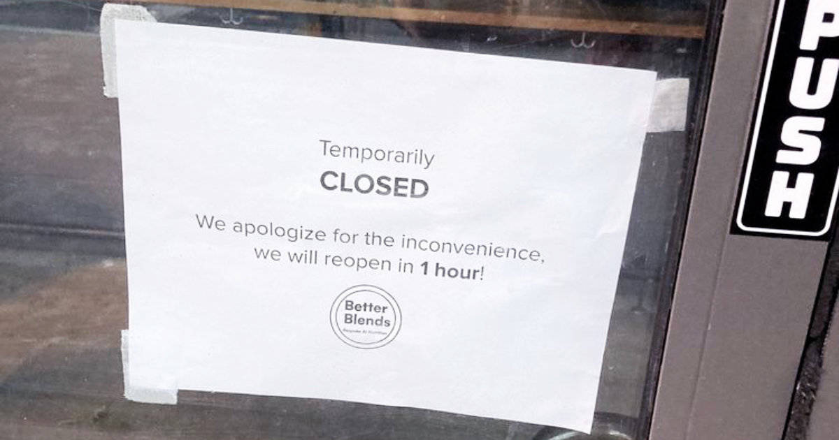 BetterBlends AI Smoothie Shop Closed Sign