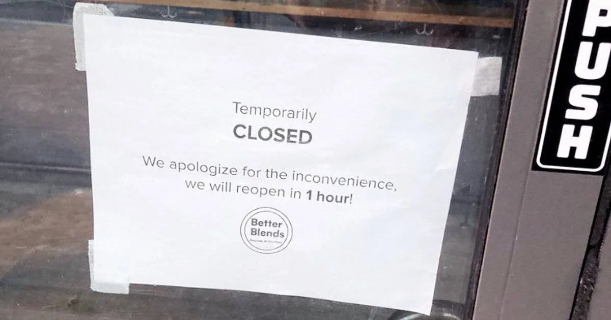 BetterBlends AI Smoothie Shop Closes in San Francisco 3 BetterBlends AI Smoothie Shop Closed Sign