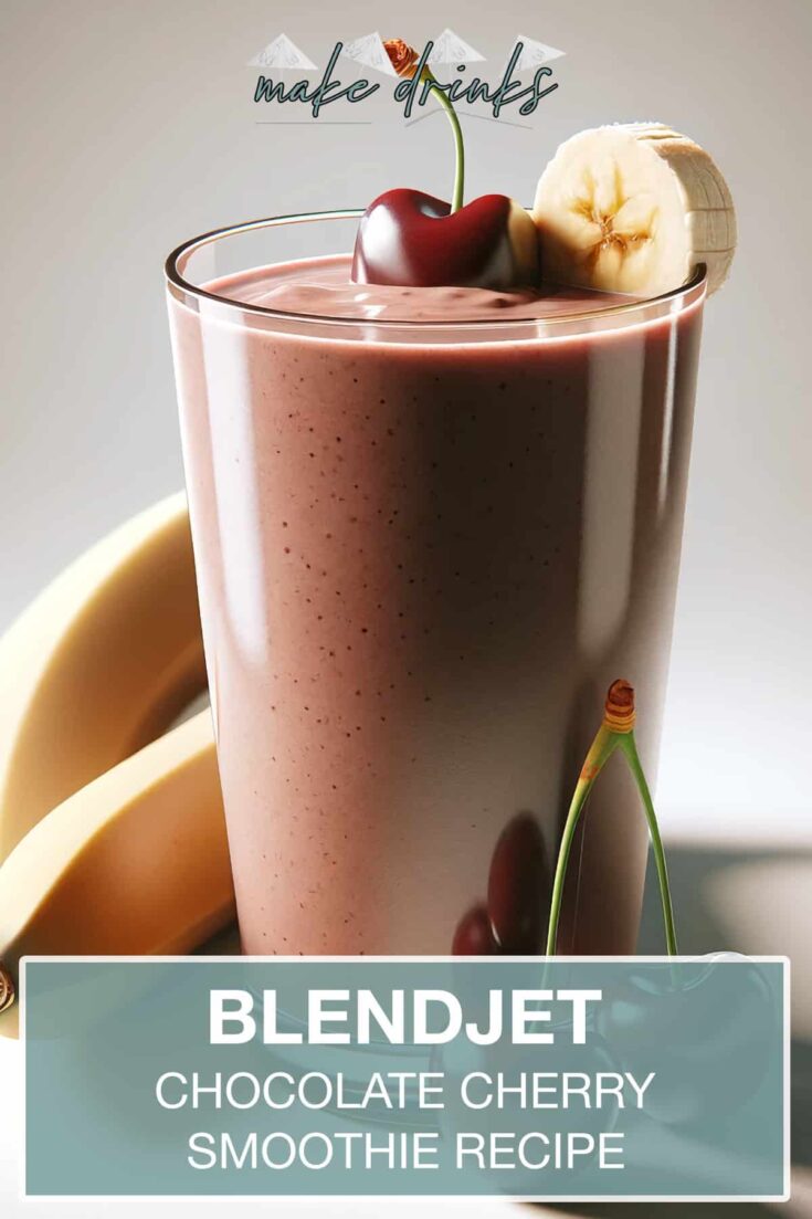 blendjet chocolate cherry smoothie recipe pin