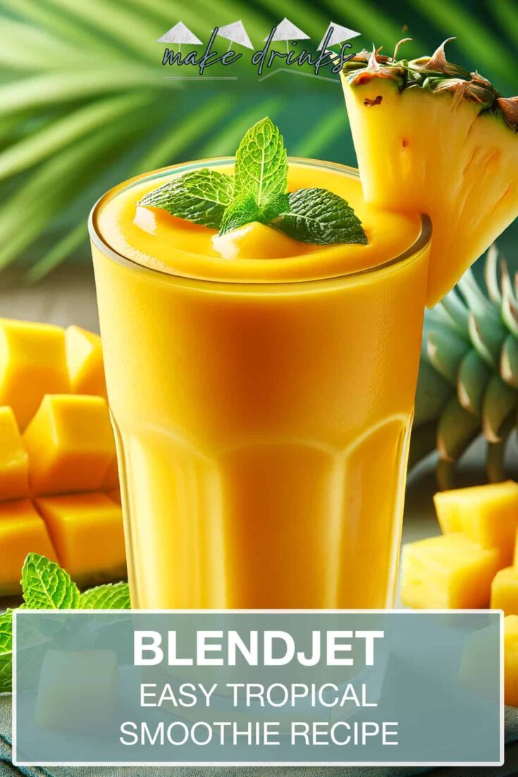 blendjet easy tropical smoothie recipe pin