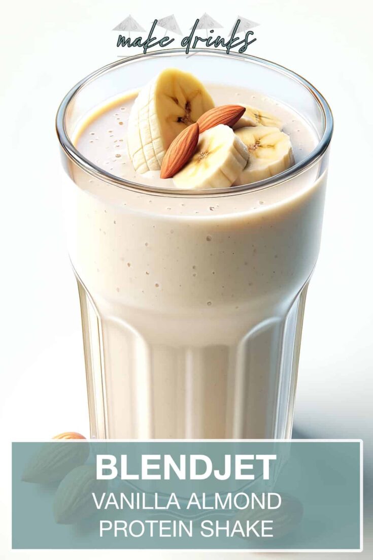 blendjet vanilla almond protein shake recipe pin