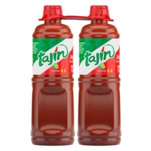 Two bottles of ingredient Tajin mild hot sauce.