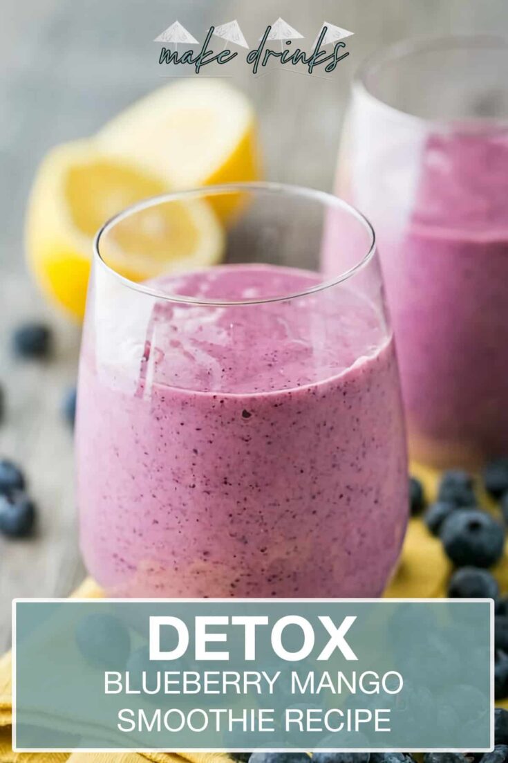 blueberry mango detox smoothie recipe pin