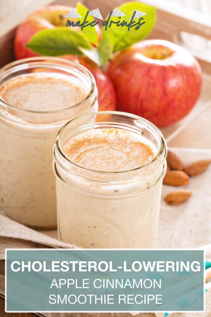 cholesterol lowering apple cinnamon smoothie recipe pin 1