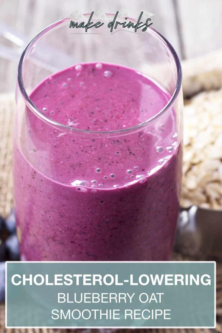 cholesterol lowering blueberry oat smoothie recipe pin