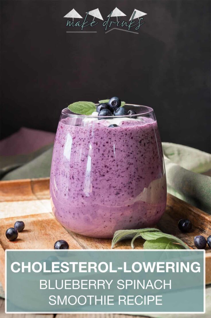 cholesterol lowering blueberry spinach smoothie recipe pin