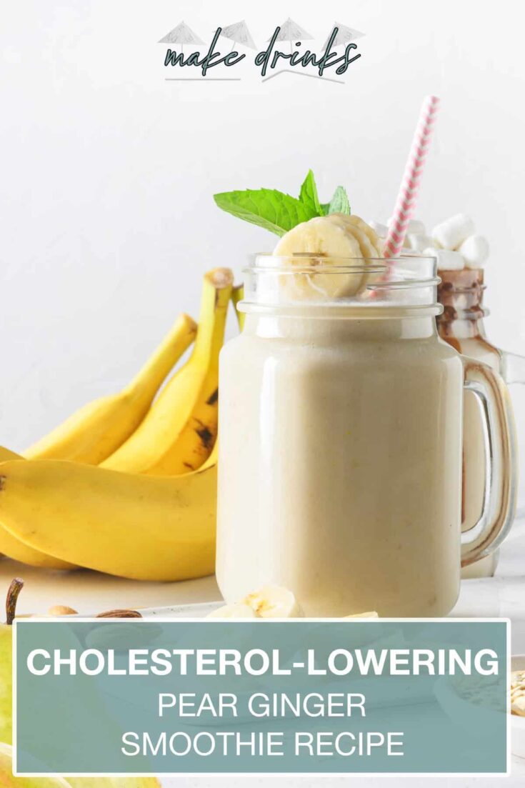 cholesterol lowering pear ginger smoothie recipe pin