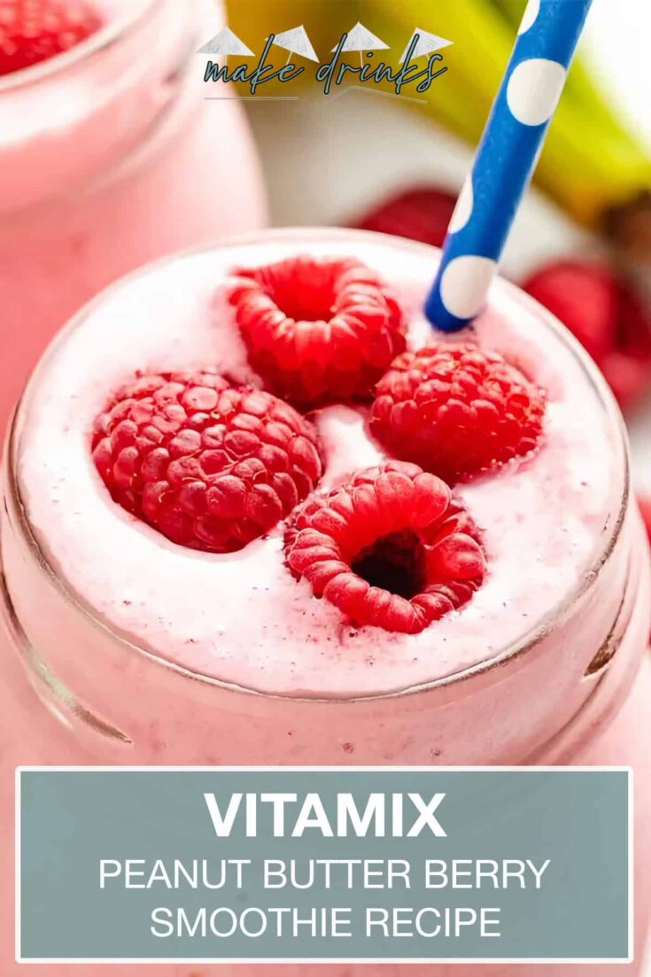 vitamix peanut butter berry smoothie recipe pin